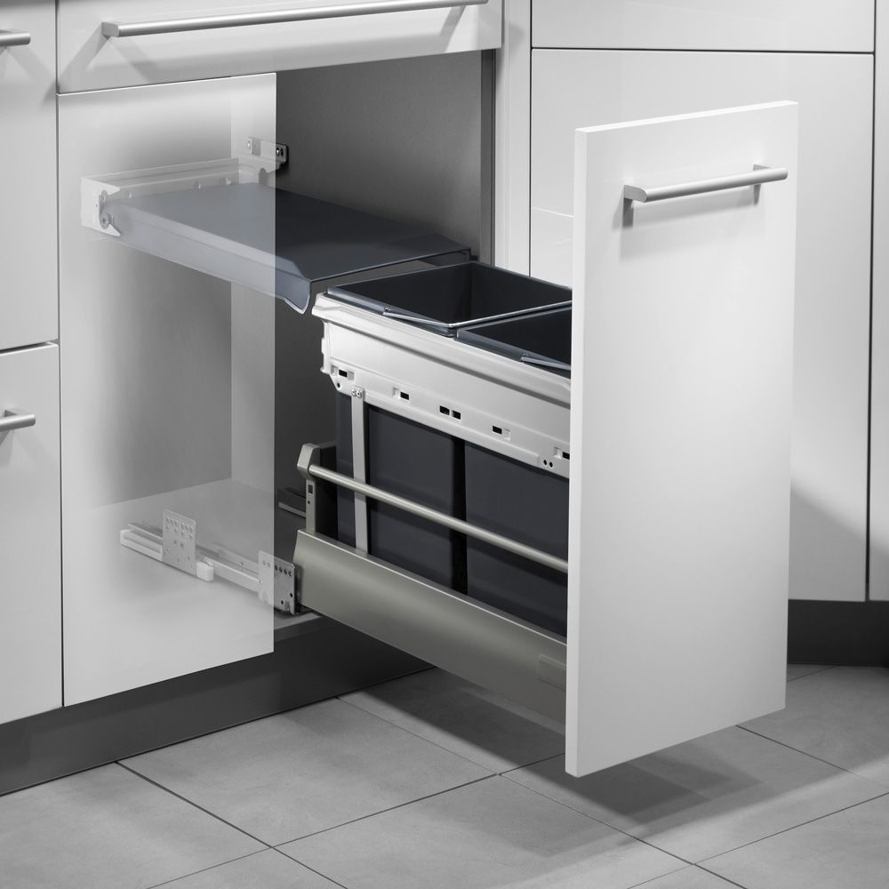 Система сортировки "Tandem", 2х15л, 268x477x560мм, в шкаф 300мм, серый