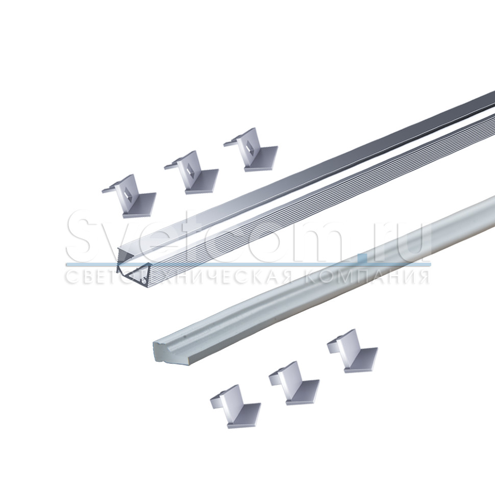 Профиль врезной 14х10х3000мм, лента ≤5мм, алюминий (диффузор силиконовый, 3+3 заглушки), 1310T