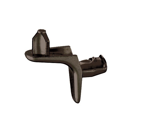 Полкодержатель Titus T-type TeraBlack с шипом, 5мм, металл, черный, "уголок"