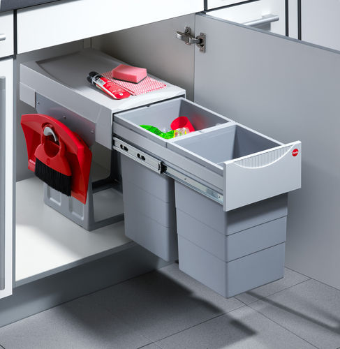 Система сортировки "Tandem", 2х15л, 301х480х400мм, в шкаф 400мм, светло-серый