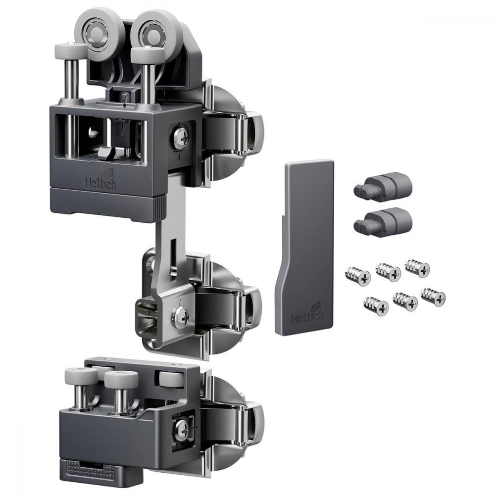 Комплект фурнитуры WingLine L, 25кг, без самозакрывания, с ниж. направ. элементом, правый, антрацит