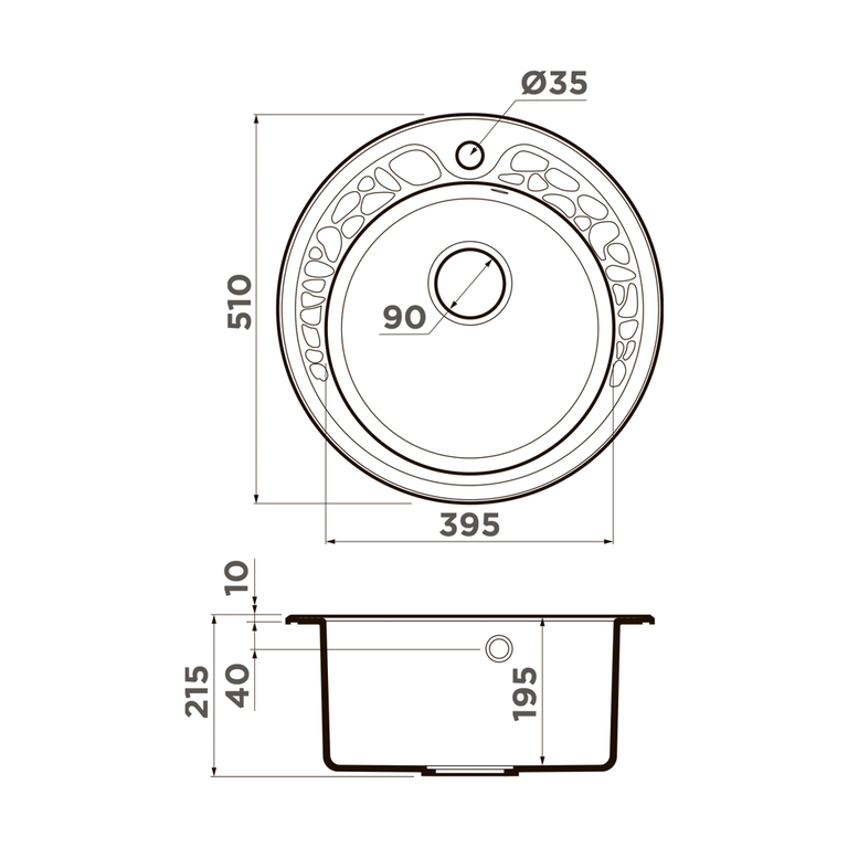 Мойка Tovada 51-GR, Artgranit/leningrad grey