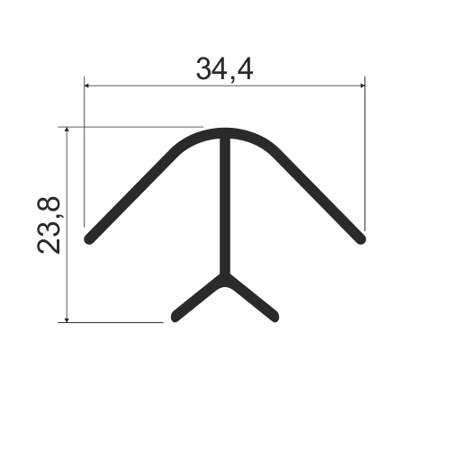 Угловой элемент для цоколя, L=1000мм, А26 черный