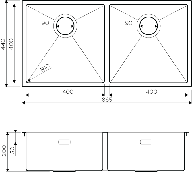 Мойка Taki 86-2-U/IF GM, нержавеющая сталь, вороненая сталь