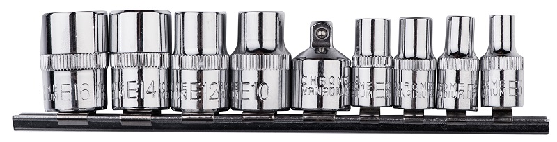 Головки сменные 1/4", 3/8", TORX 9 шт, сталь CrV