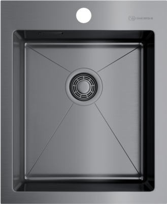 Мойка Akisame 41-GM, нержавеющая сталь, вороненая сталь