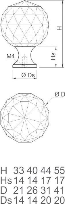 Ручка-кнопка с кристаллом, GZ-CRPA30-01, d=30мм, металл/закал. стекло, хром, GTV