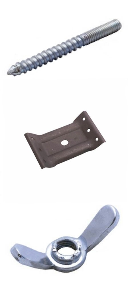 Стяжка для крепления ножки (с барашком), бобышка 002-01, ширина 7см, фосфатированные