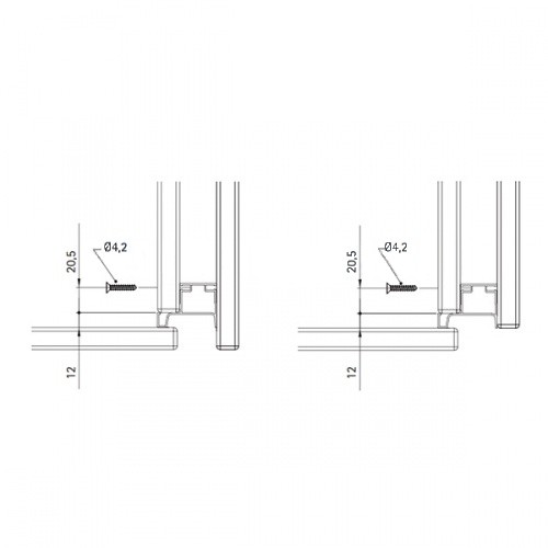 Ручка-профиль вертикальная крайняя, 80/G2.1AL.04, L=4,7м, для ДСП 18мм, полированный никель
