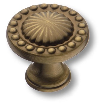 Ручка-кнопка, 4456 0008 ABM, d=35мм, металл, старая бронза