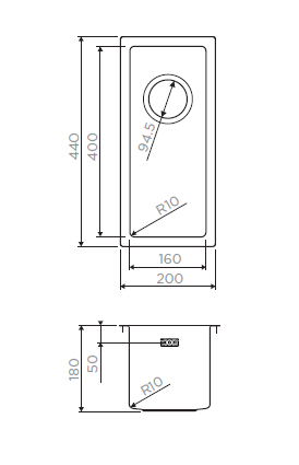 Мойка Taki 20-U/IF-IN, нержавеющая сталь, нержавеющая сталь