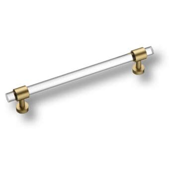 Ручка-рейлинг, BU 020.160.36, 160мм, металл/оргстекло, полированная латунь