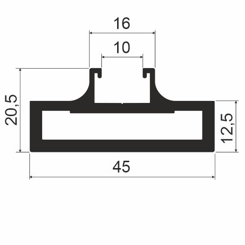 Профиль вертикальный, L=3000мм, латунь A21