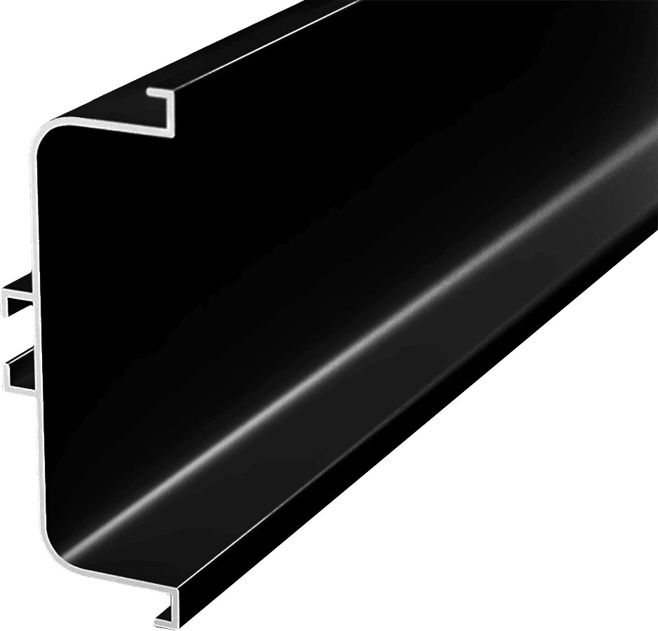 Горизонтальная ручка-профиль C-образная, h=73 мм, L=2,5м, черный матовый, AQ