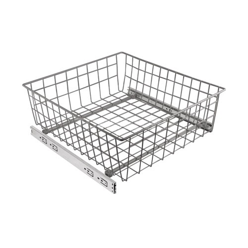 Решетчатая выдвижная емкость, 435х475х150мм, шариковые направляющие, серебро
