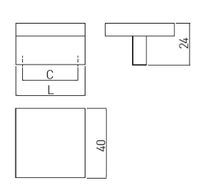 Ручка-кнопка, UZ-40, 40х40х24мм, металл, черный матовый, GTV
