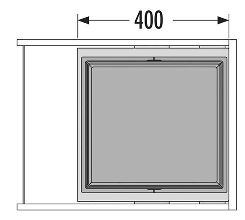 Контейнер выдвижной, 55л, 412-418х405х544мм, в шкаф на 450мм, пластик, графит, Cargo Synchro