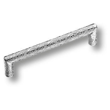 Ручка-скоба, 2502-519-128, 128мм, металл, глянцевый хром с белой патиной