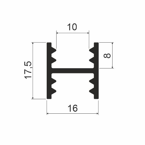 Профиль разделительный, L=6000мм, черный A26