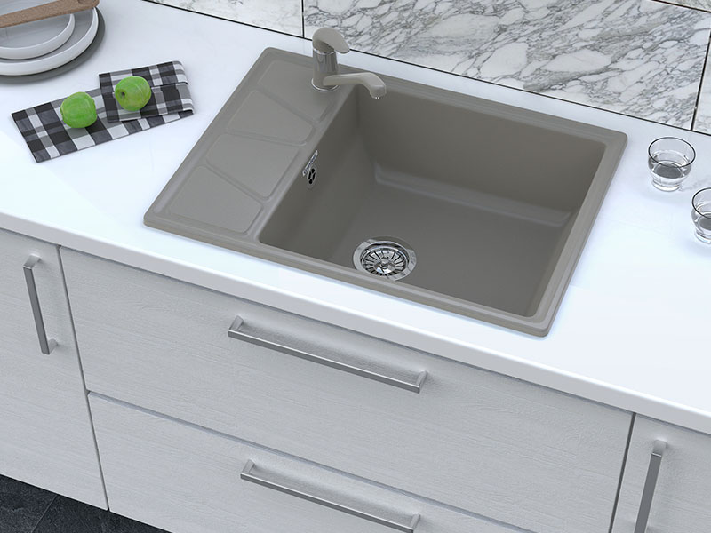 Мойка GranFest VERTEX V-680L, 680х500 мм, графит