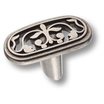 Ручка-кнопка, 15.371.00.16, 24х26х46мм, металл, античное серебро