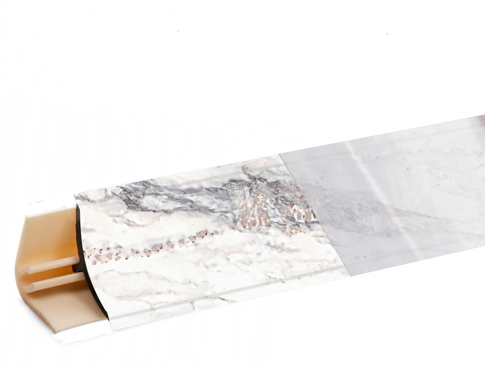 Плинтус LB-15, мрамор империал, L=3000мм, 13,4х13,4мм, Россия