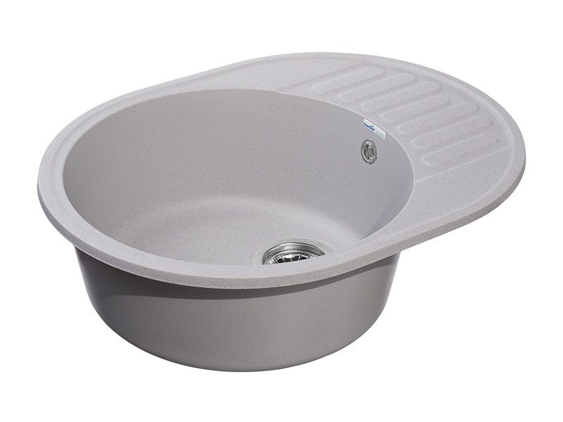 Мойка GranFest QUARZ 58, 617х480 мм, серый (овальная, без сифона)
