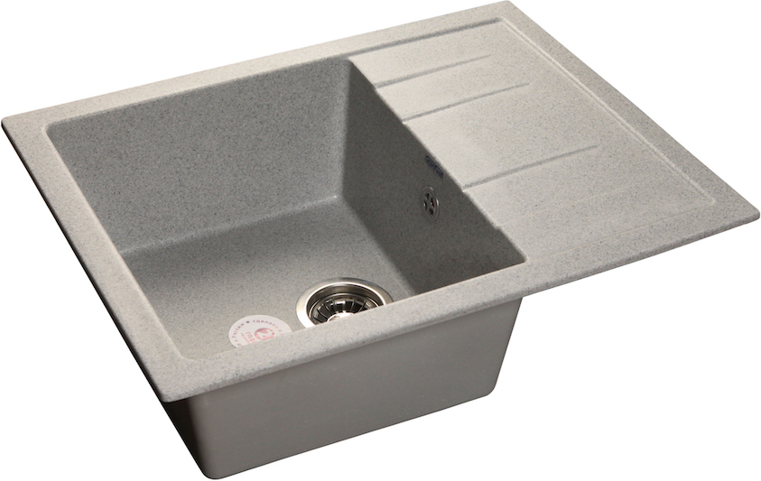 Мойка GranFest QUADRO 650L с крылом, 650х500 мм, серый
