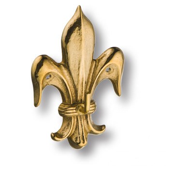 Крючок "Королевская лилия", 2.235, латунь, глянцевая латунь