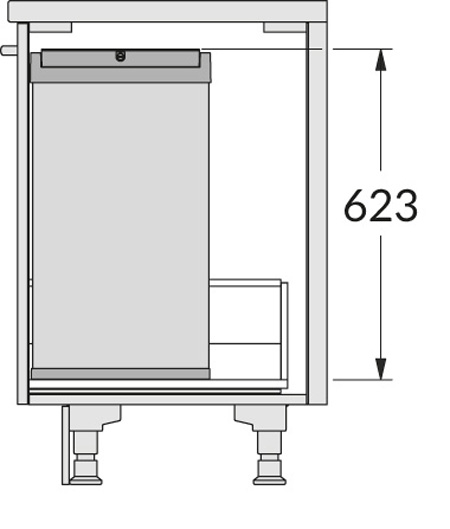 Контейнер для мусора Collector Box, 53л, 340x260x622мм, в шкаф на 400мм, металл/пластик, черный