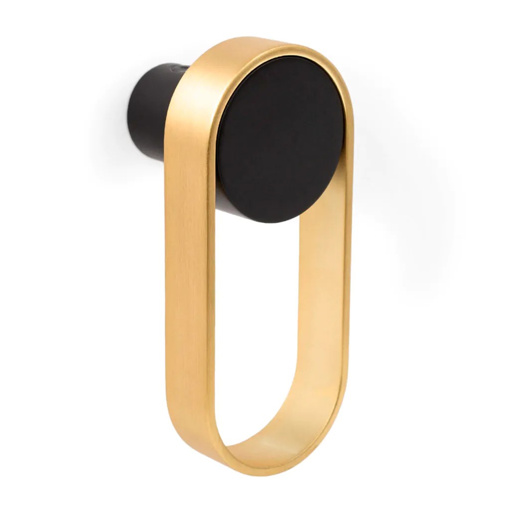 Крючок ORBIT, 7007045ZM228, 105х45х45мм, однорожковый, металл, черный матовый/золото, Viefe