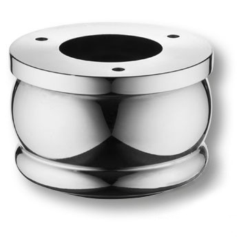 Опора декоративная мебельная регулируемая, d=80мм, h=50мм, алюминий/пластик, глянцевый хром