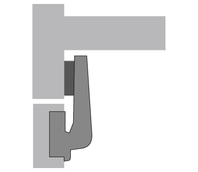 Петля INTERMAT 9966, для фальшпанели, 180°/95°, чашка TH42, d=35мм, без пружины