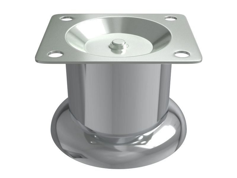 Опора с площадкой, d=50мм, h=50мм, сталь, белая
