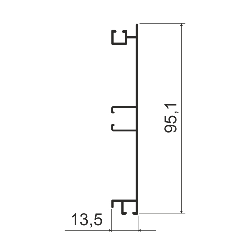 Цоколь алюминиевый, Н=100мм, L=4000мм, А16 белый