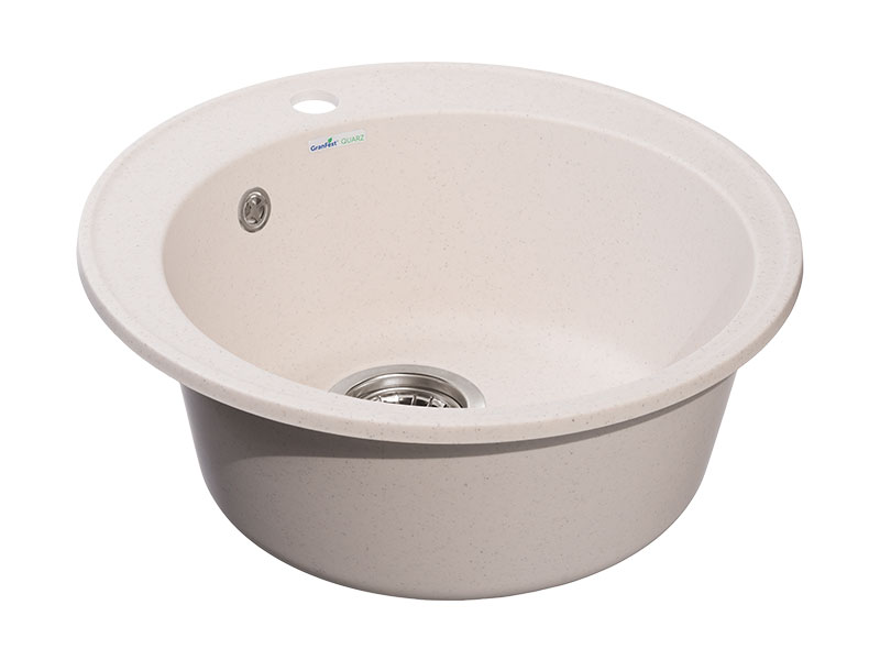 Мойка GranFest QUARZ 08, d=480 мм, белый (круглая, без сифона)