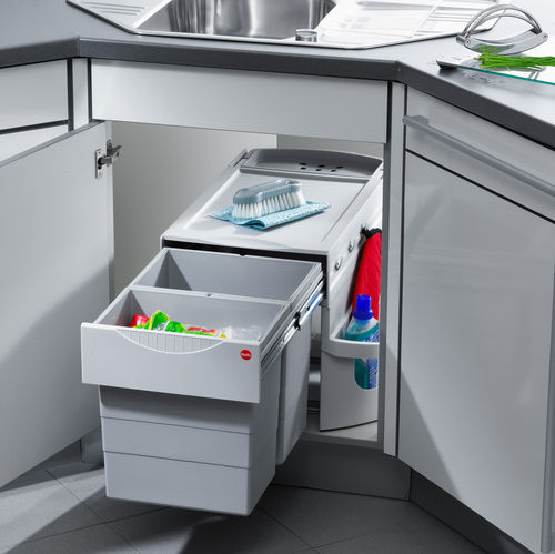 Система сортировки "Rondo", 2х20л, 1х12,5л, 336x700x406мм, в угловой шкаф, пластик, серый