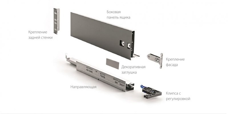 Крепление передней панели внутреннего ящика JETBOX ULTRA (левое+правое), антрацит