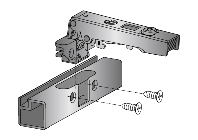 Петля INTERMAT 9936 Alu, внутренняя, 90°/95°, для дверей из узкого AL профиля /50