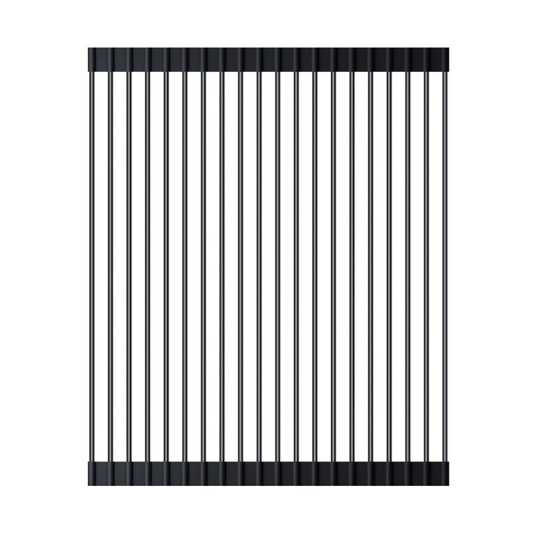 Ролл-мат для мойки с силиконом ROLL-01-GM, вороненая сталь/черный