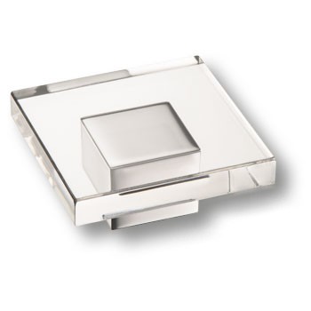 Ручка-кнопка, 15.383.55.07, 55х55мм, металл, глянцевый хром