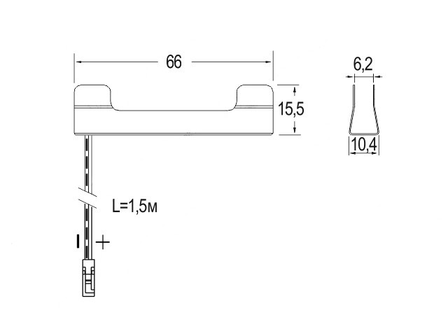 Клипса на стекл.полку 6-8мм, 3 диода, 0,24Вт/12В, 6000К, IP20, miniAMP, хром