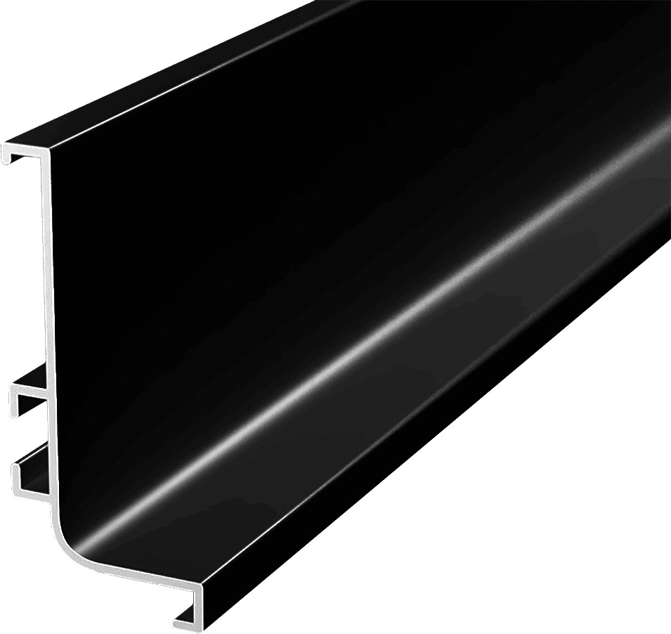 Горизонтальная ручка-профиль L-образная, h=56,6мм, L=2,5м, черный матовый, AQ