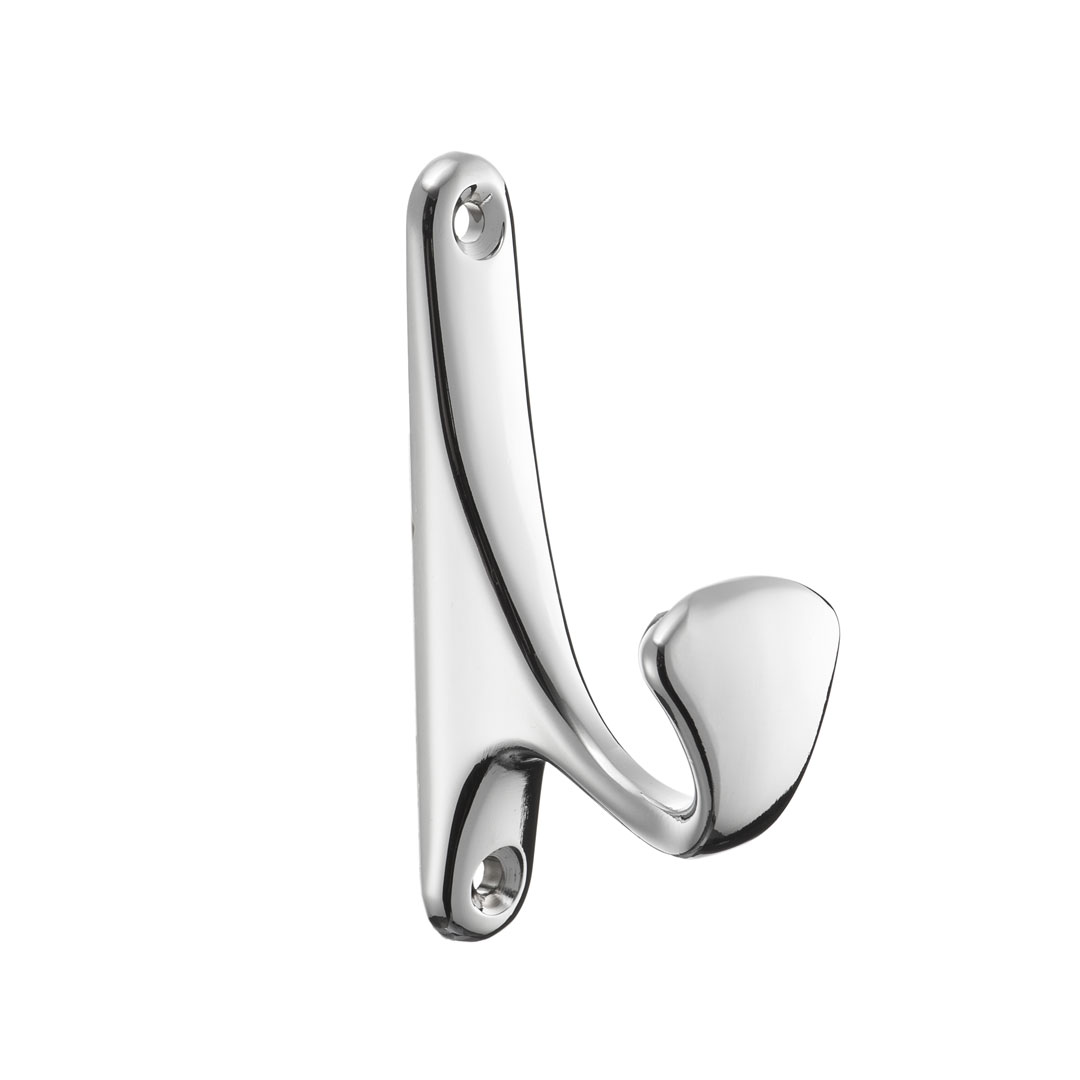 Крючок, KR 0090, средний, однорожковый, хром