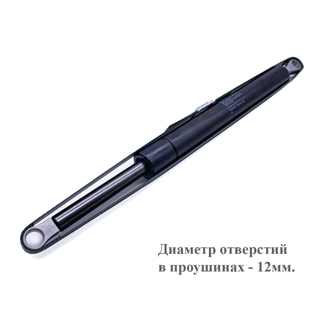 Газлифт Стабилус 1900N с демпфированием на открывание, с креплениями проушины 12мм
