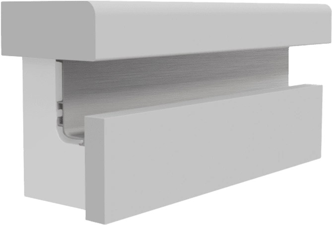 Горизонтальная ручка-профиль L-образная, h=56,6мм, L=2,5м, черный матовый, AQ