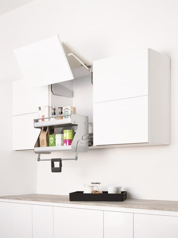 Выдвижная система Ай Мув в базу 600мм, 2 полки, в верхний шкаф, с довод., титан, Kessebohmer