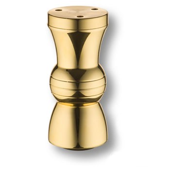 Опора декоративная мебельная регулируемая, d=44мм, h=100мм, металл, глянцевое золото