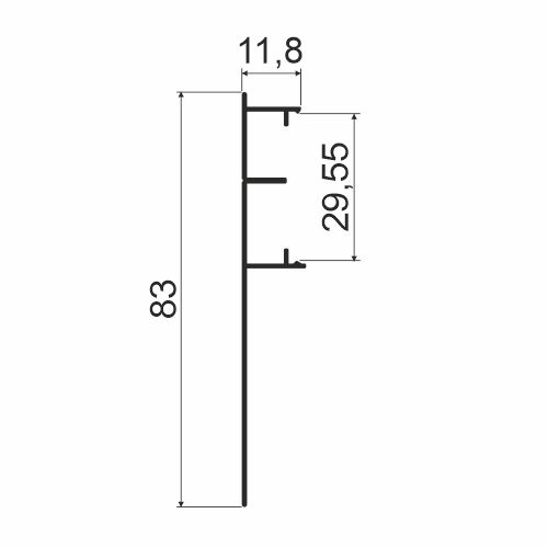 Накладка, L=3000мм, черный A26