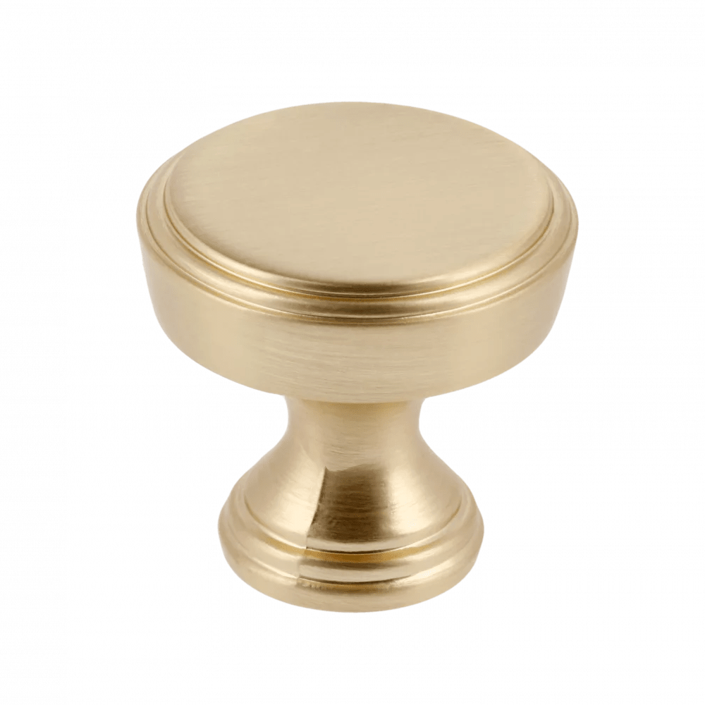 Ручка-кнопка, SONET, d=30мм, металл, брашированное золото, GTV